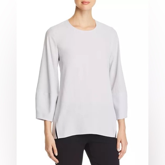 Eileen Fisher Tops - Eileen Fisher Lantern-Sleeve Silk Tunic Lavender Purple Size XS